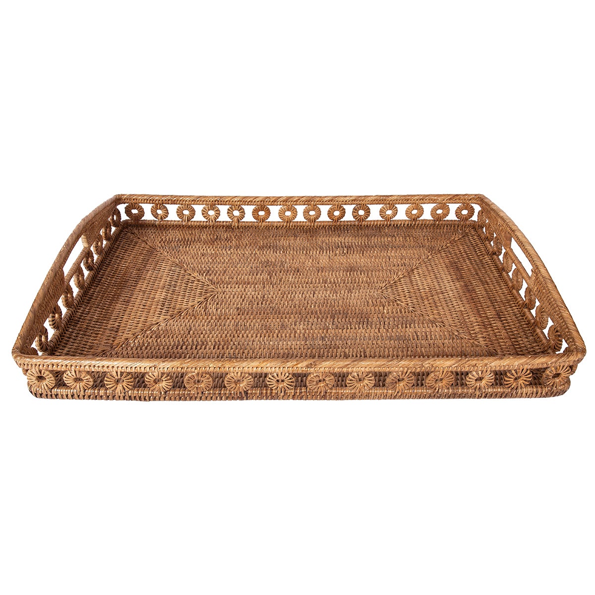 Artifacts Trading Company Inna Design Tray w/ Handles Honey Brown